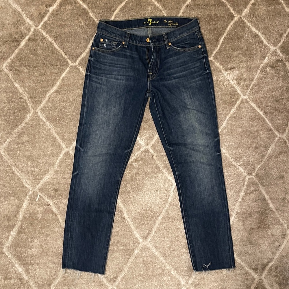 7 For All Mankind Slim Cigarette Ankle Cutoff Jean